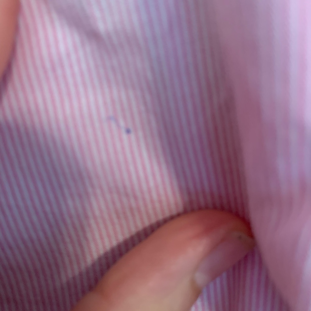 Banana Republic pink/white pinstripe long sleeve blouse. Size M. - Picture 6 of 10